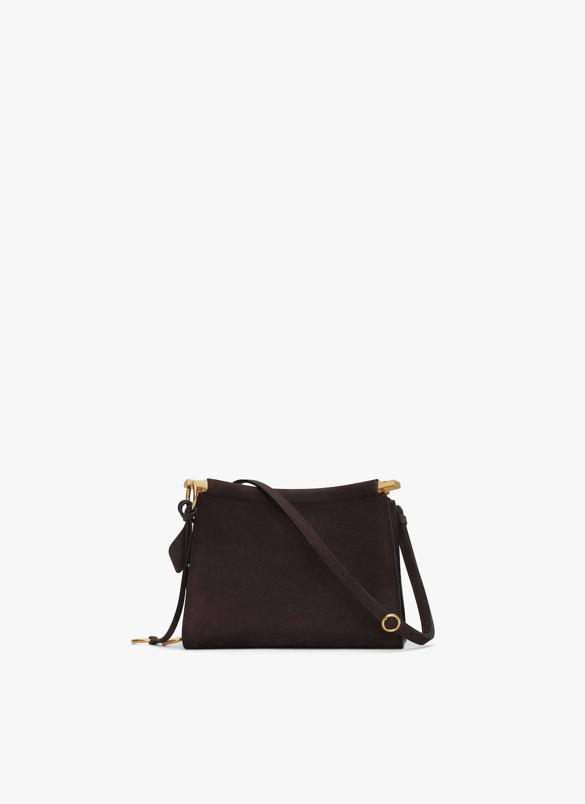 LE CLICK SMALL SQUARE BAG IN NUBUCK  ALAÏA DARK BROWN LE CLICK SMALL SQUARE BAG IN NUBUCK